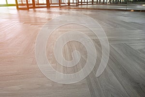 Close-up of a wood laminate floor in a new house