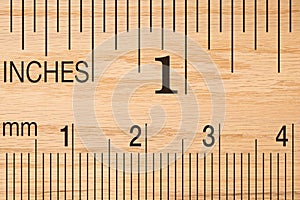 Close up of a wood ruler photo