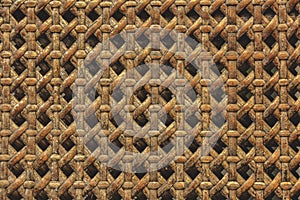 Close up of wooden basket made from ratten texture background. M