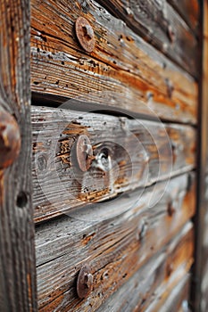 Close Up of Wooden Drawer With Metal Knobs