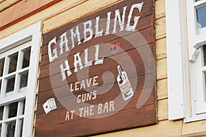 Close up Wooden Establishment Signage