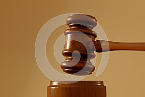 Close-up of a wooden judge's gavel