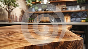 Close-Up of a Wooden Kitchen Table