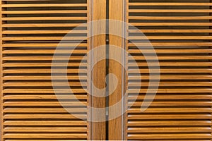 Close-up of Wooden Louvered Doors