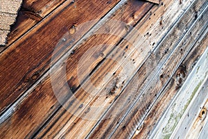 Close Up of Wooden Planks on an Exterior of an Abandoned House in a Ghost Town