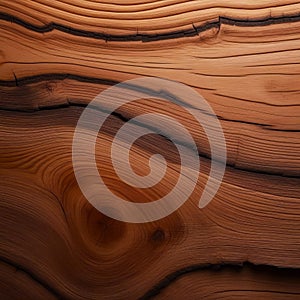 close up of wooden surface with rich grain patterns, warm brown tones and smooth texture. concepts: background texture