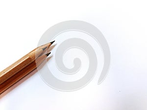 Close up wooden three pencils