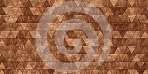 Close up of wooden triangles surface background texture, empty floor or wall hardwood wallpaper