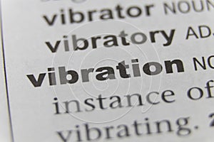 Close up of the word Vibration photo