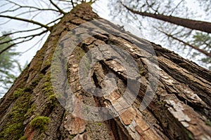 Close up of worn tree trunk