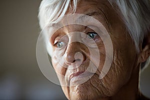 Close-up of worried senior woman