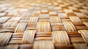 Close Up Woven Bamboo Mat Texture Background
