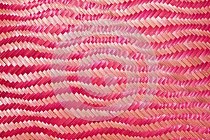 Close up woven bamboo pattern handbags and basketry passing on the community indentity