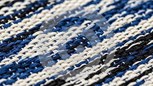 Abstract Blue, White, and Black Woven Texture