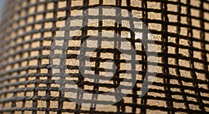 A close-up of a woven mesh