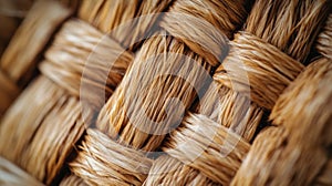 Close-up of a Woven Straw Texture