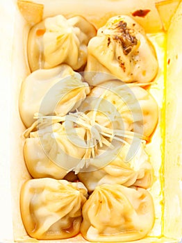 Close up of Xiao Long Pao and ginger slide