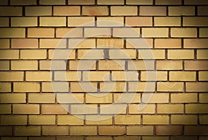 Yellow brick wall texture background, horizontal pattern