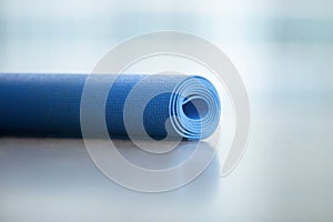 Close up of yoga, fitness floor mat