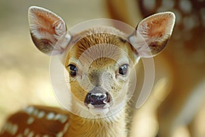 Close-up of a Young Deer Looking at the Camera