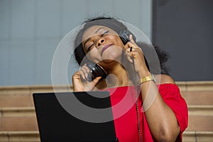 Close up of young girl with laptop