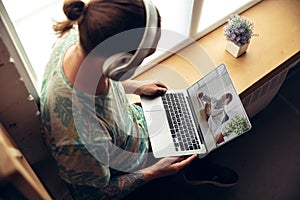 Close up of young man getting online medical help and advice during videocall with doctor checking symtoms aand