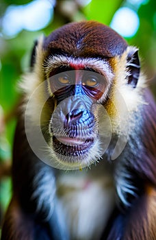 close up of a young orangutan, Ai Generated