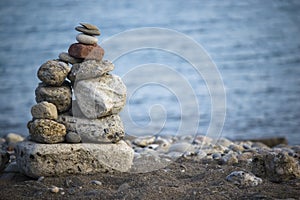 Close up of zen-like rock formation