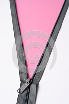 Close up of zipper for material design