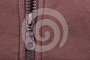 Close up of Zipper partly open