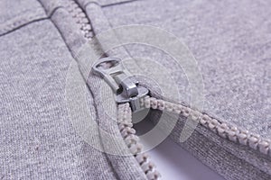 Close up of Zipper partly open