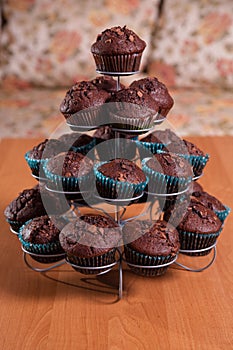 Close-ups of chocolate muffins - sweet food