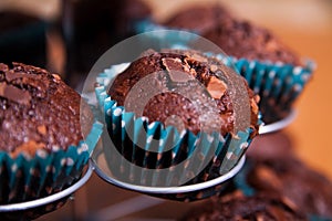 Close-ups of chocolate muffins - sweet food