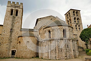 Apse and bell tower of the Saint-Pierre-et-Saint-Paul abbey in Caunes-Minervois photo