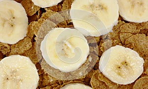 Close view banana slices