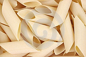 Close view of bombardoni rigati pasta.