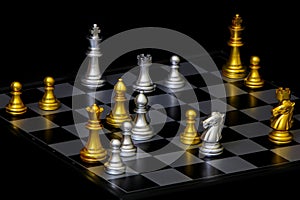 Chess game with checkmate position over view photo