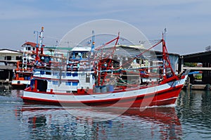 Close view of Commercial fishing boats