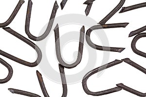 Close view of double point tacks