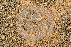 Close view of the dry ingredients of Cajun blackened seasoning