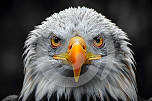Close view of an eagle\'s predatory eyes. photo
