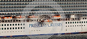 Close view of Emerald Princess cruise ship