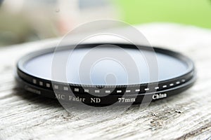 Close view of a fader lens
