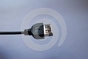 Close view of female USB connector receptacle