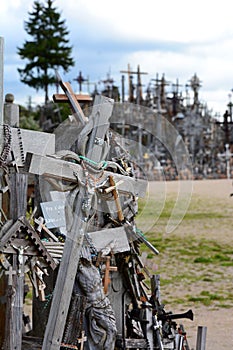 Close view. Hill of Crosses. Siauliai. Lithuania