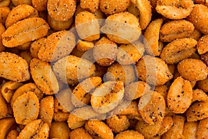 Close view of hot and spicy peanuts