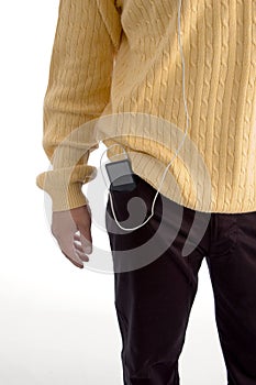 Close view of ipod in pocket