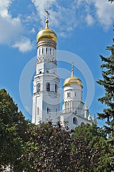 Close view of The Ivan The Great Bell tower Kremlin Moscow photo