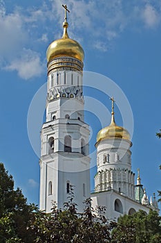 Close view of The Ivan The Great Bell tower Kremlin Moscow photo