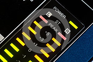 close view of lighted vu meter